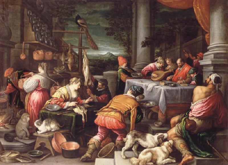 BASSANO, Leandro The poor Lazarus and the rich Prasser oil painting image